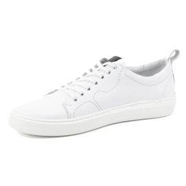 Olivier Scarpe stringate sportive da uomo in pelle 434KNT bianco bianca 1