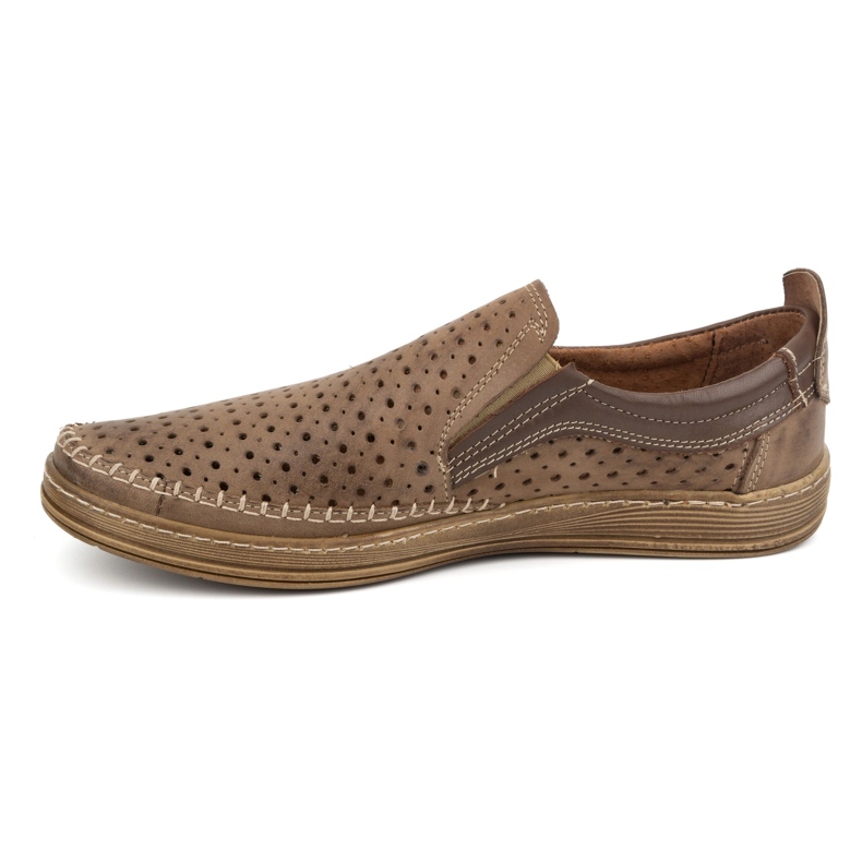 Olivier Mocassini slip-on traforati da uomo estivi 590MP, marrone 1