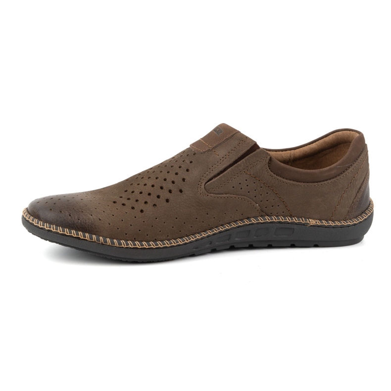 Joker Scarpe da uomo, mocassini in pelle traforata 937L, colore marrone 1