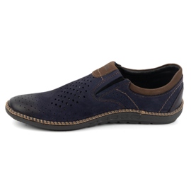 Joker Scarpe da uomo, mocassini in pelle 937L, colore blu navy 1