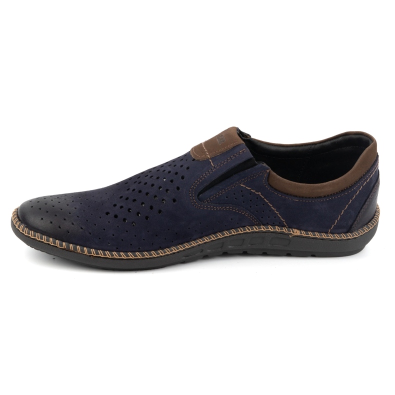 Joker Scarpe da uomo, mocassini in pelle 937L, colore blu navy 1