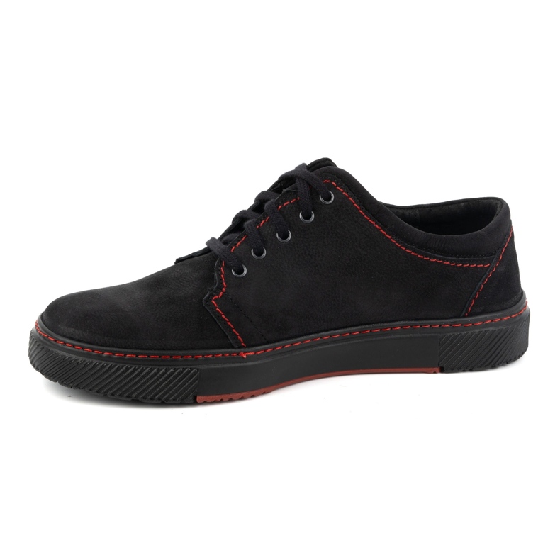 Joker Scarpe casual da uomo in pelle 894J, nere e rosse nero 1