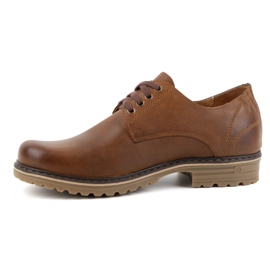 Polbut Stivali in pelle da uomo, scarpe basse stringate, polacco 2120, marrone 1