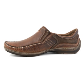 KOMODO Scarpe da uomo, mocassini in pelle 627K, marrone 1