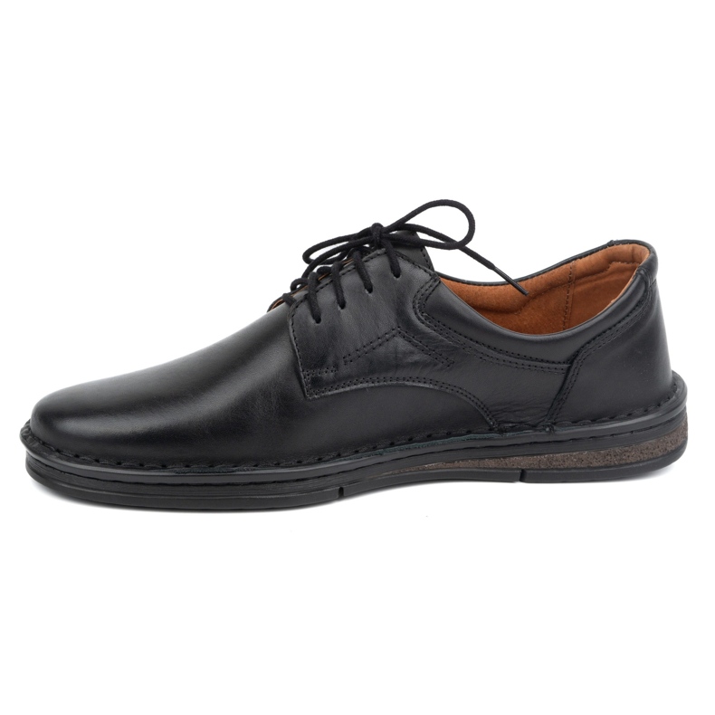Olivier Scarpe stringate classiche da uomo casual in pelle 925A, nere nero 1