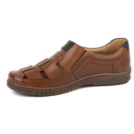 Kampol Scarpe casual da uomo in pelle 86KAM, grana marrone 1