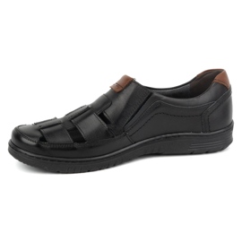Kampol Scarpe casual in pelle da uomo 86KAM, nere nero 1