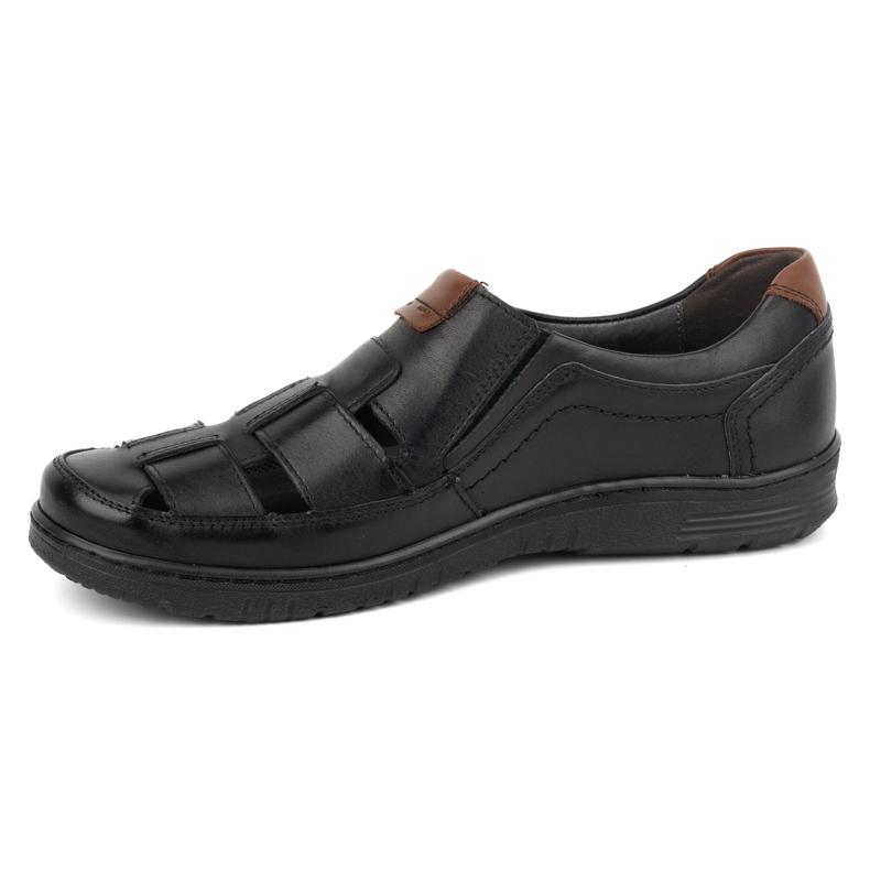 Kampol Scarpe casual in pelle da uomo 86KAM, nere nero 1
