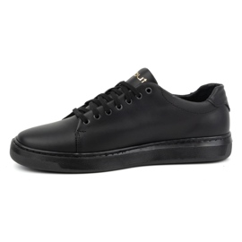 Sneakers da uomo in pelle POLBUT 2127 nero 1