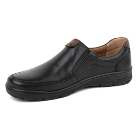 Kampol Scarpe slip-on casual da uomo in pelle 58KAM, nere nero 1