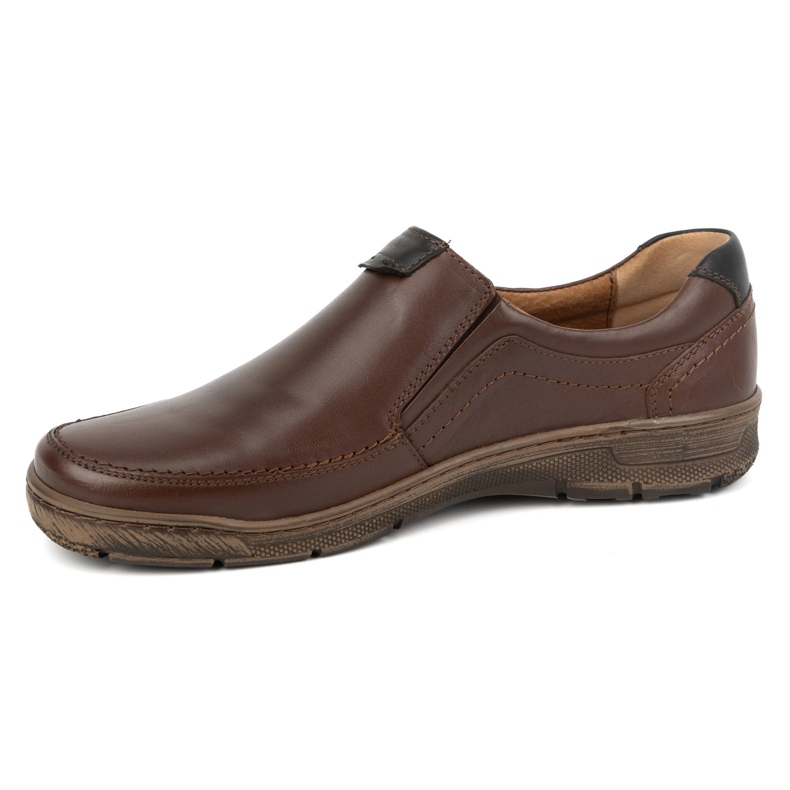 Kampol Scarpe slip-on casual da uomo in pelle 58KAM, marrone 1