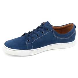Olivier Scarpe casual da uomo in pelle 946MA, velluto blu 1
