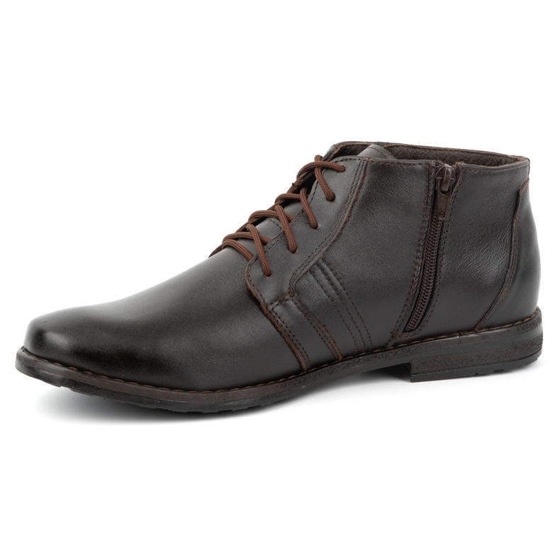 Olivier Stivaletti da uomo in pelle, stringati bassi, 902KZ, marrone 1