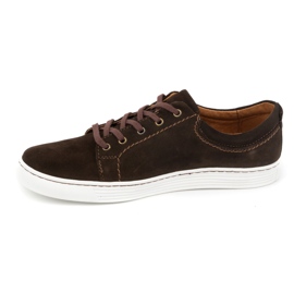 Olivier Scarpe casual da uomo in pelle 946MA, velluto marrone 1