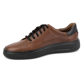 KOMODO Scarpe da uomo in pelle 930K marrone con suola nera 1