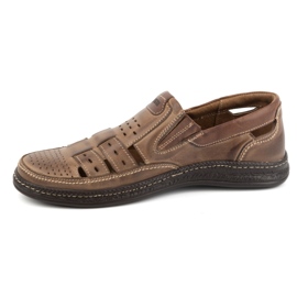 Joker Scarpe slip-on casual da uomo in pelle 893/J marrone 1