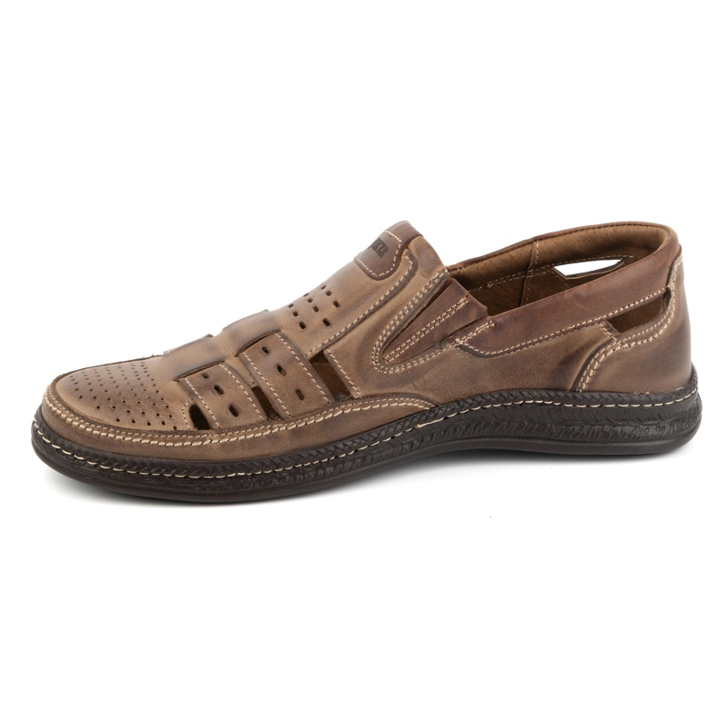 Joker Scarpe slip-on casual da uomo in pelle 893/J marrone 1