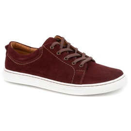 Olivier Scarpe casual da uomo in pelle 946MA bordeaux rosso 1