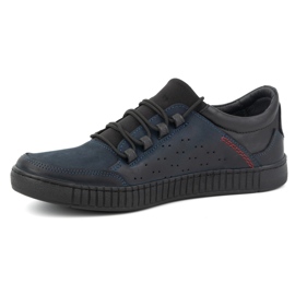 Olivier Scarpe stringate da uomo in pelle 287KZ, blu navy 1