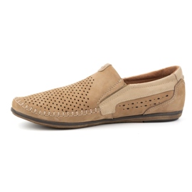 Olivier Mocassini da uomo in pelle traforata 0525 beige 1