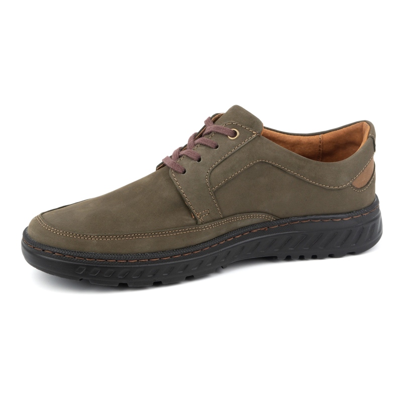 Olivier Scarpe casual in pelle da uomo 960MA, verde 1