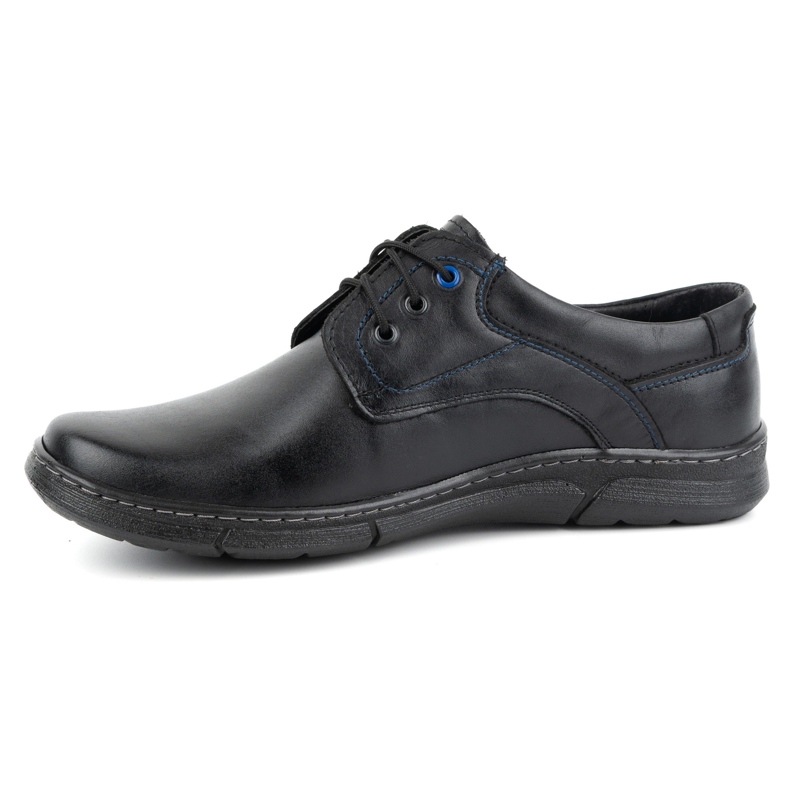 Olivier Scarpe stringate da uomo in pelle naturale casual 240lu, nere nero 1
