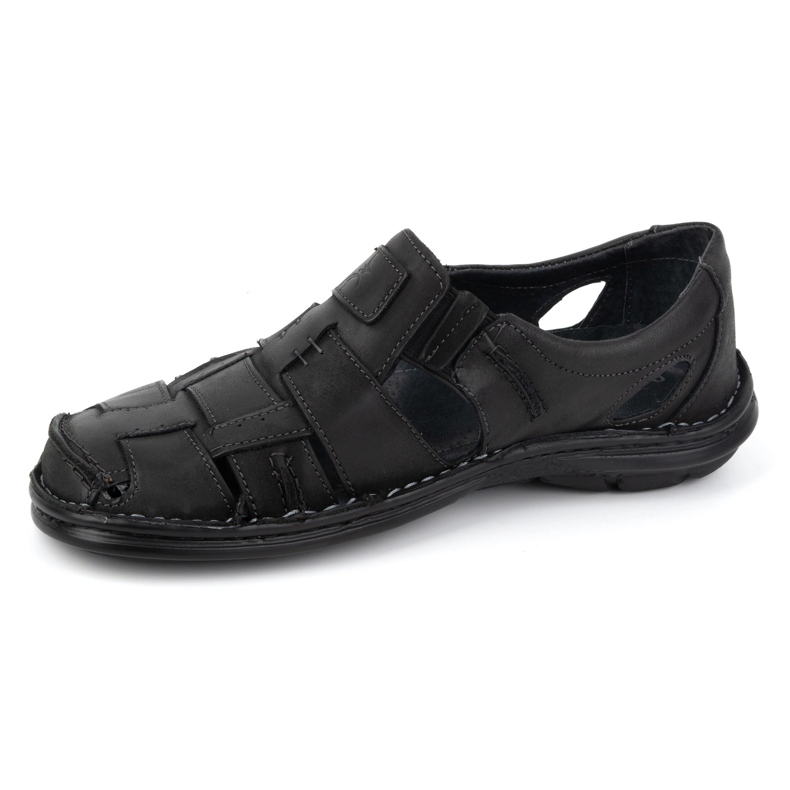 Olivier Scarpe slip-on estive da uomo in pelle 902MP Summer nere nero 1