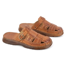 Olivier Infradito classiche da uomo in pelle 0036 marrone 1