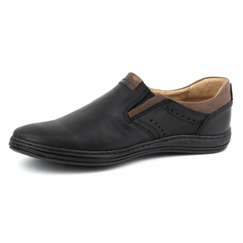 Polbut Scarpe slip-on da uomo in pelle 401 Nero 1