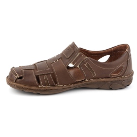 Olivier Scarpe slip-on estive da uomo in pelle 902MP, marrone 1