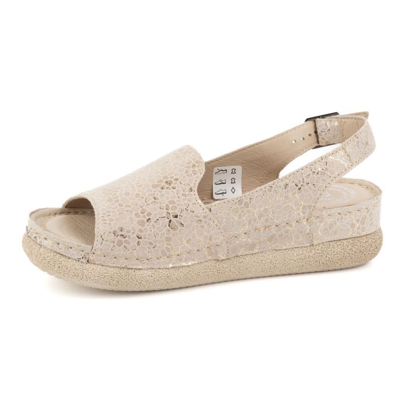 Olivier Sandali da donna in pelle 1218, beige 1