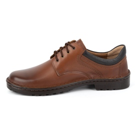 Kampol Scarpe casual da uomo in pelle 11/C1 marrone 1
