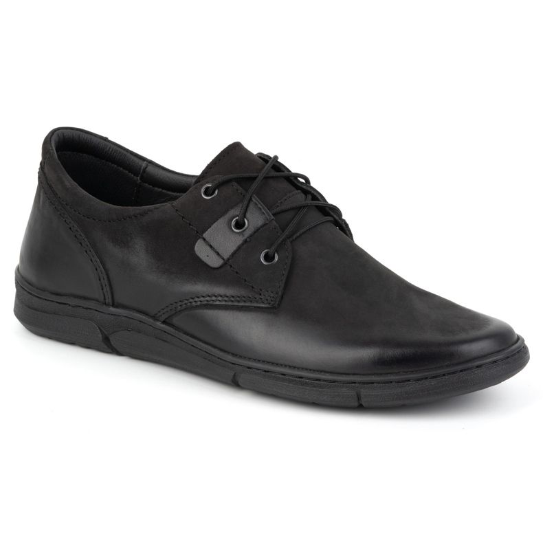 Olivier Scarpe casual con rialzo da uomo stringate, pelle, 237KZ+2,5 cm, nere nero 1