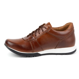 Olivier Scarpe aumentanti da uomo in pelle stringate Sport Style 408KZ + 3 cm marrone 1