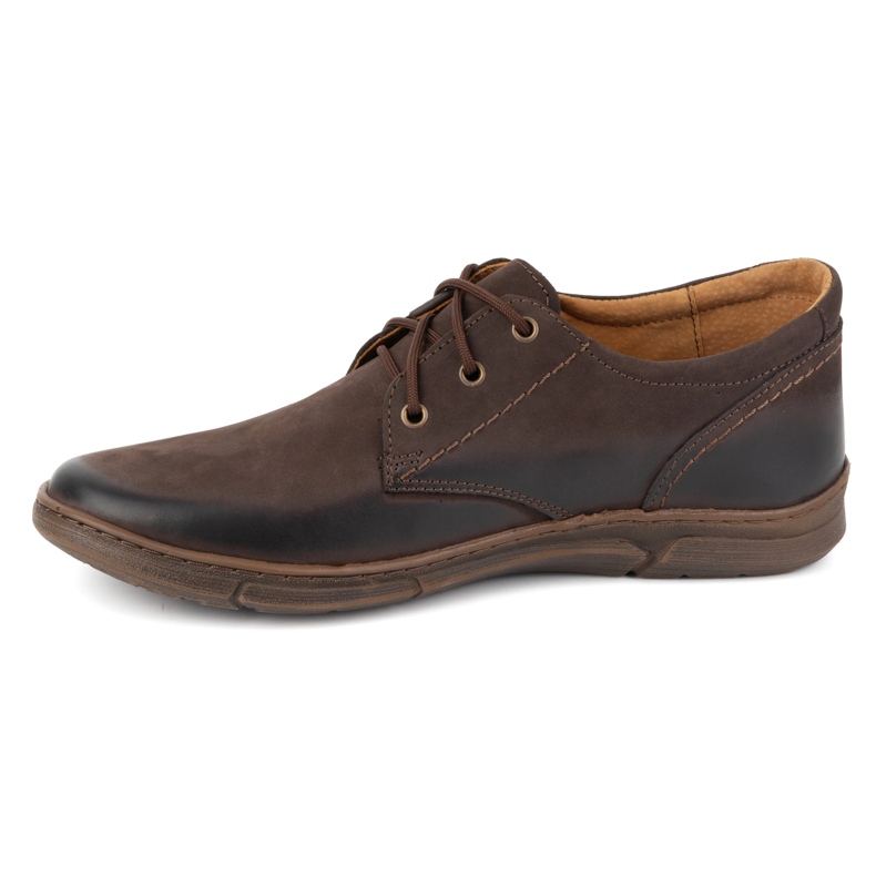 Olivier Scarpe aumentanti da uomo Casual stringate in pelle 237KZ + 2,5 cm Marrone 1
