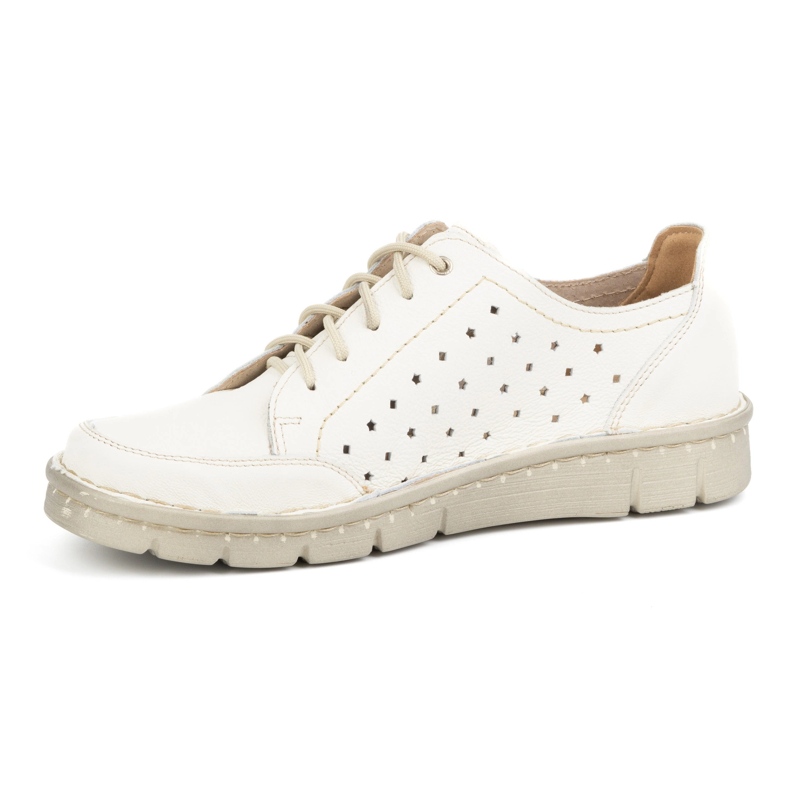 Kampol Scarpe da donna in pelle traforata 403/19 ecru multicolore 1