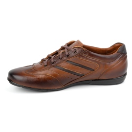 Olivier Scarpe sportive da uomo in pelle modello 7004DT marrone 1