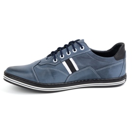 Polbut Scarpe casual da uomo in pelle 1801B, blu navy multicolore 1