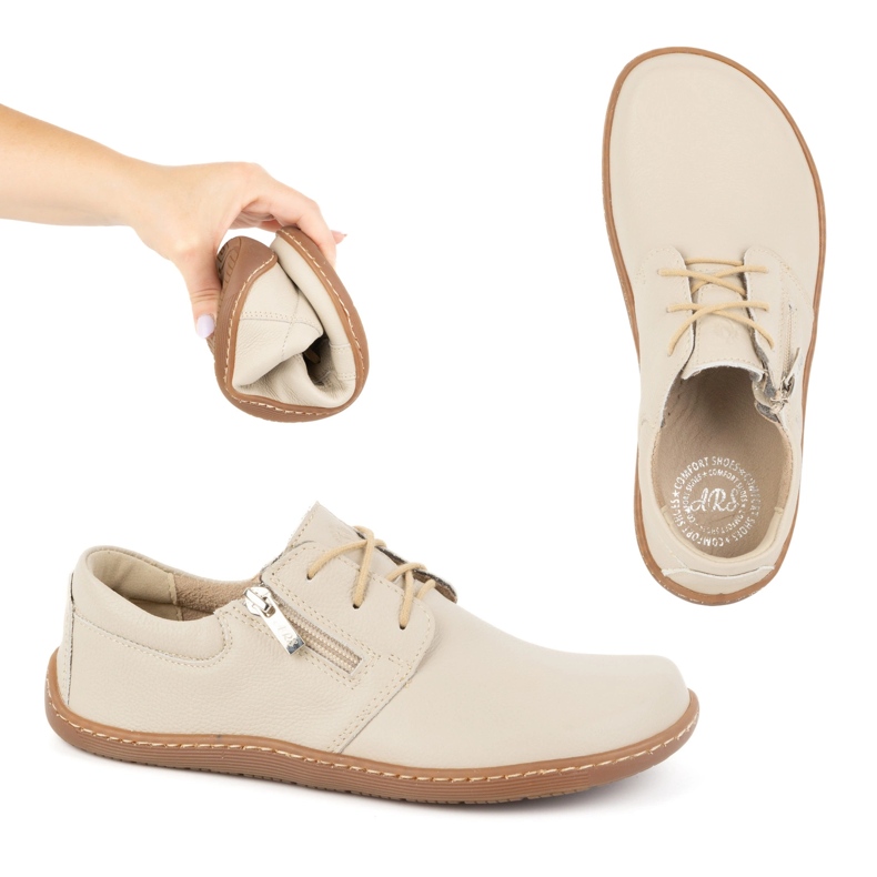 Olivier Scarpe da donna minimaliste in pelle a piedi nudi 1244, beige 1