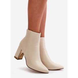 Stivali da Donna con Tacco Alto, Chiusura con Cerniera, Calda, Eco Pelle, Mevair Beige Chiaro 1