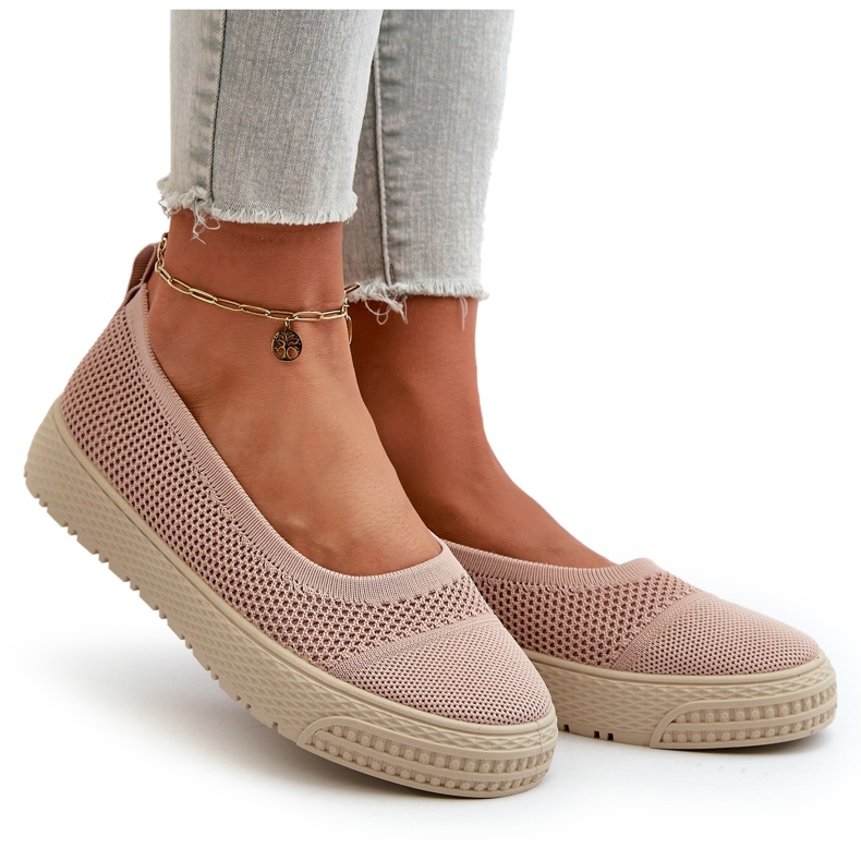 News Scarpe da ginnastica slip-on con plateau da donna, colore rosa 4