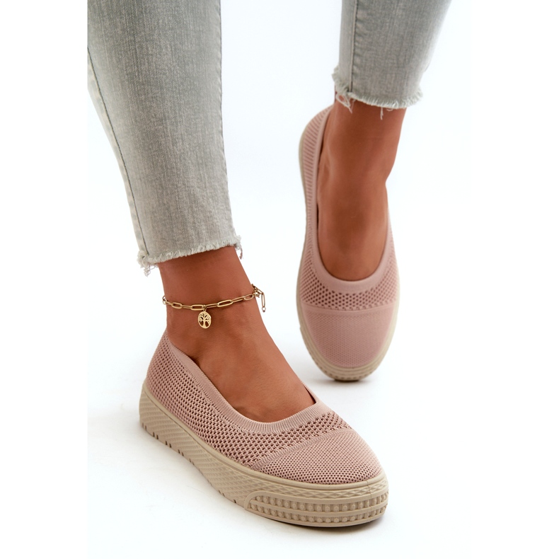 News Scarpe da ginnastica slip-on con plateau da donna, colore rosa 2
