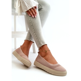 News Scarpe da ginnastica slip-on con plateau da donna, colore rosa 3