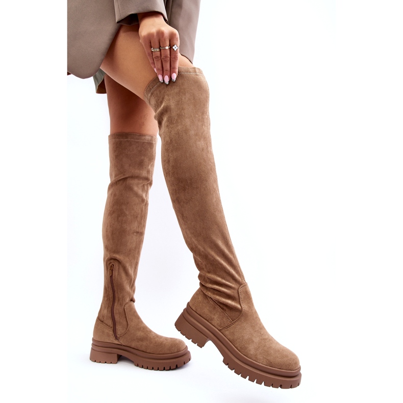 Evento Flat femminile -Eed Stivali al ginocchio beige 3