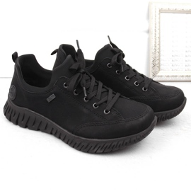 Scarpe slip-on nere da donna impermeabili e comode Rieker M5352-00 nero 1