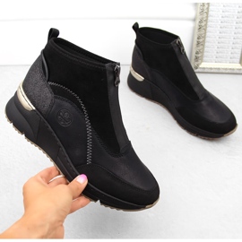 Stivaletti sneakers neri da donna Rieker N6361-00 nero 1
