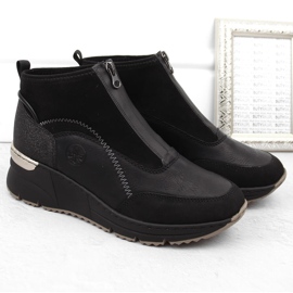 Stivaletti sneakers neri da donna Rieker N6361-00 nero 2
