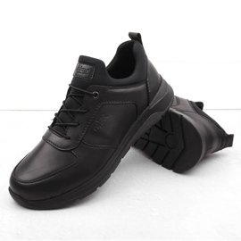 Comode scarpe slip-on da uomo nere in pelle Rieker 39653-00 nero 2
