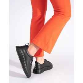 Scarpe con plateau in pelle nera nero 1
