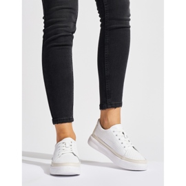 Sneakers bianche in pelle traforata di Sergio Leone bianco 2